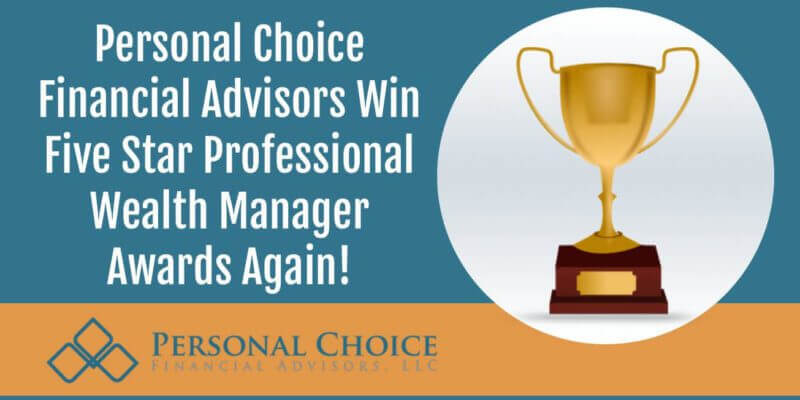 Photo of trophy and Personal Choice Financial logo